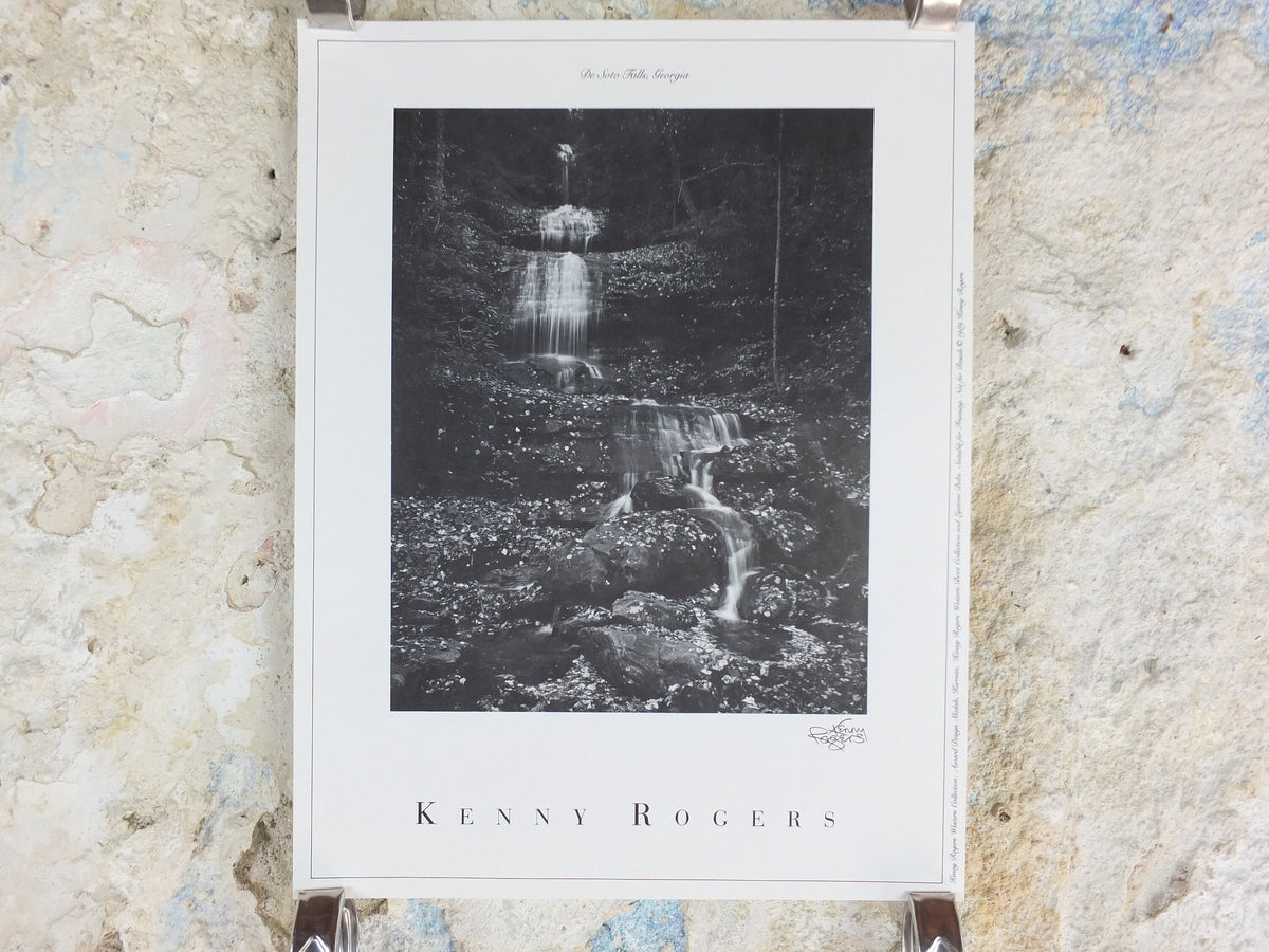 1989 Kenny Rogers Western Collection Poster, De Soto Falls Georgia, photography monochrome, country music, wall art decor