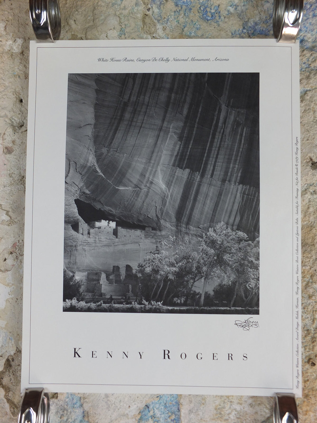 1989 Kenny Rogers Western Collection Poster, White House Ruins, Canyon De Chelly, National Monument, Arizona, photography, country music, wall art decor