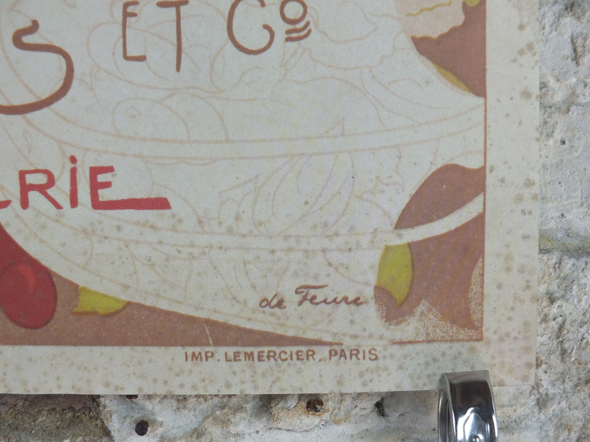 1970s Georges de Feure Poster, Le Journal des Ventes, Belle Epoque, licenced to Athena, art deco nouveau, wall art decor