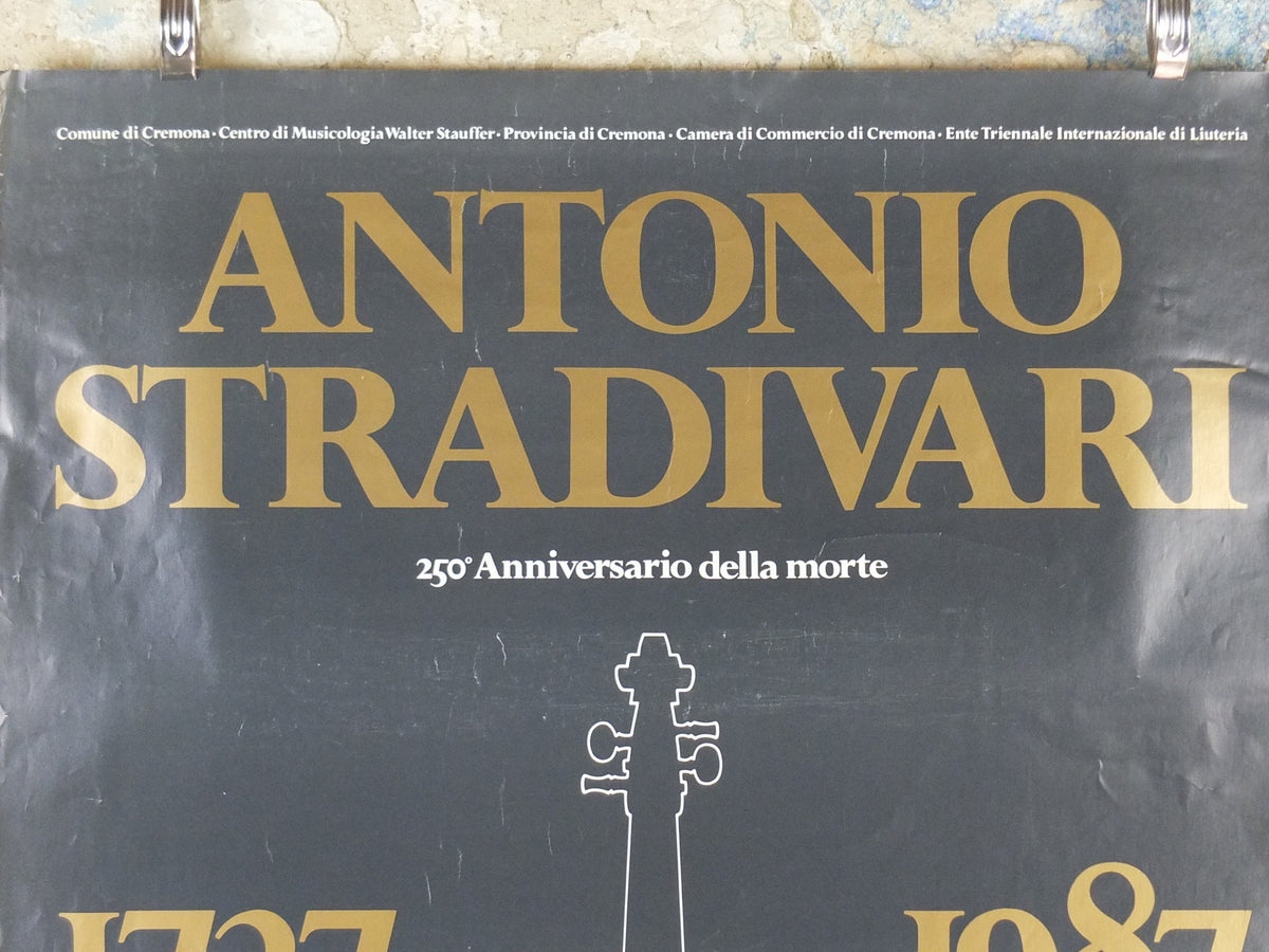 1987 Antonio Stradivari Poster, maker of Violins and other stringed instruments, Music, Cello, Double Bass, classical music wall art decor