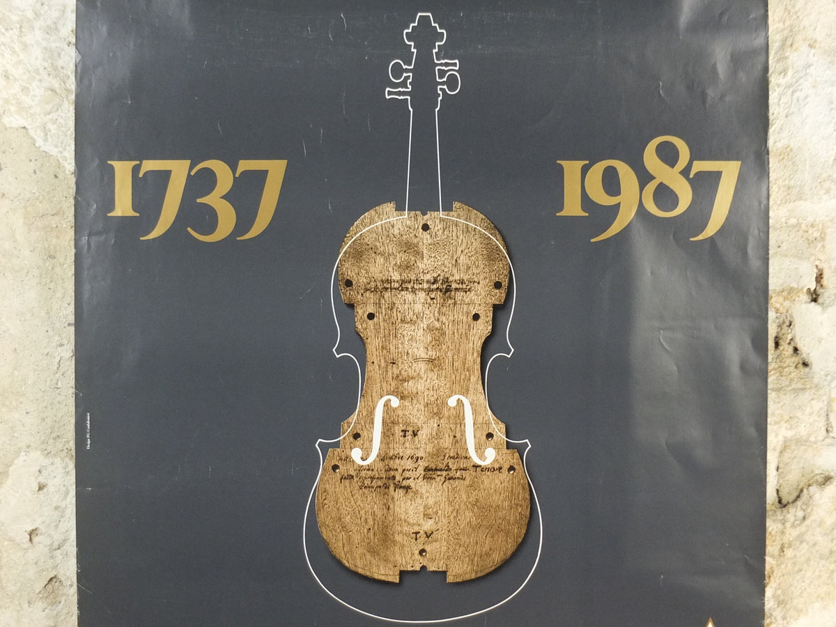1987 Antonio Stradivari Poster, maker of Violins and other stringed instruments, Music, Cello, Double Bass, classical music wall art decor
