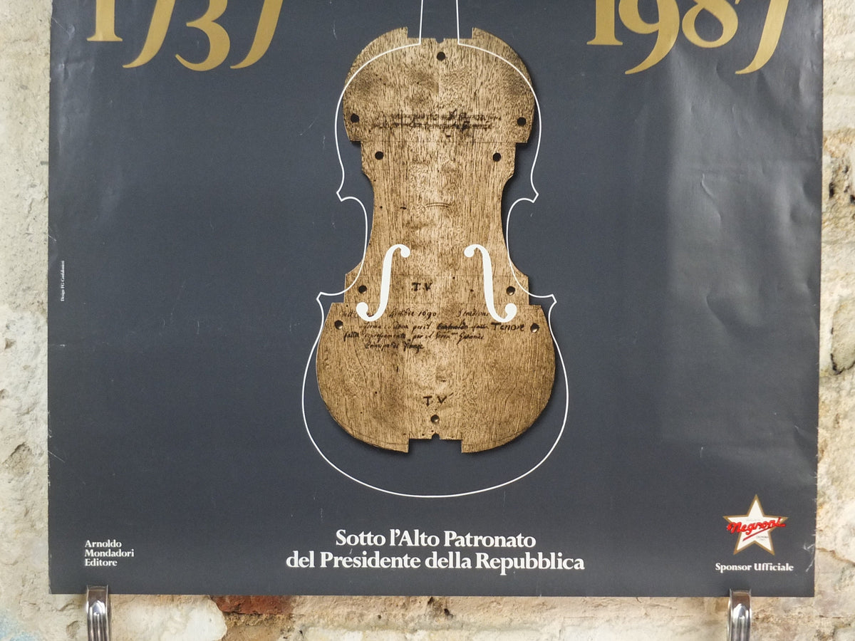 1987 Antonio Stradivari Poster, maker of Violins and other stringed instruments, Music, Cello, Double Bass, classical music wall art decor