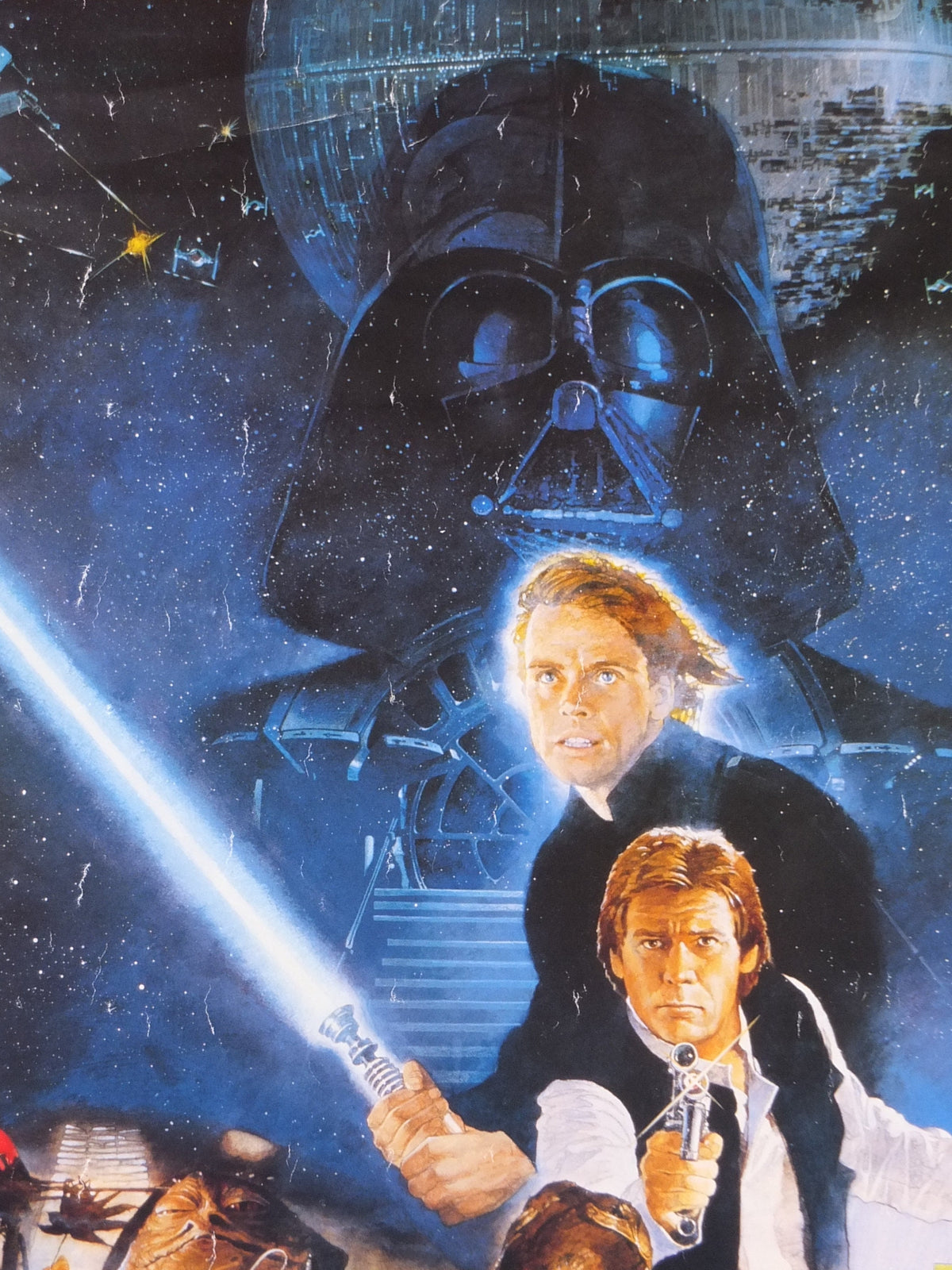 1995 Return of the Jedi Poster, International Star Wars Style B, by Kazuhiko Sano, Zigzag Germany variation, film wall art decor