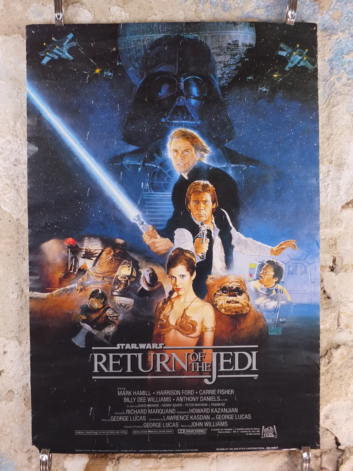 1995 Return of the Jedi Poster, International Star Wars Style B, by Kazuhiko Sano, Zigzag Germany variation, film wall art decor