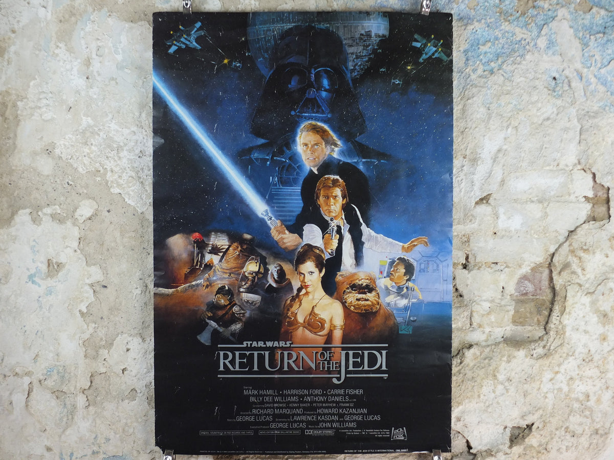 1995 Return of the Jedi Poster, International Star Wars Style B, by Kazuhiko Sano, Zigzag Germany variation, film wall art decor