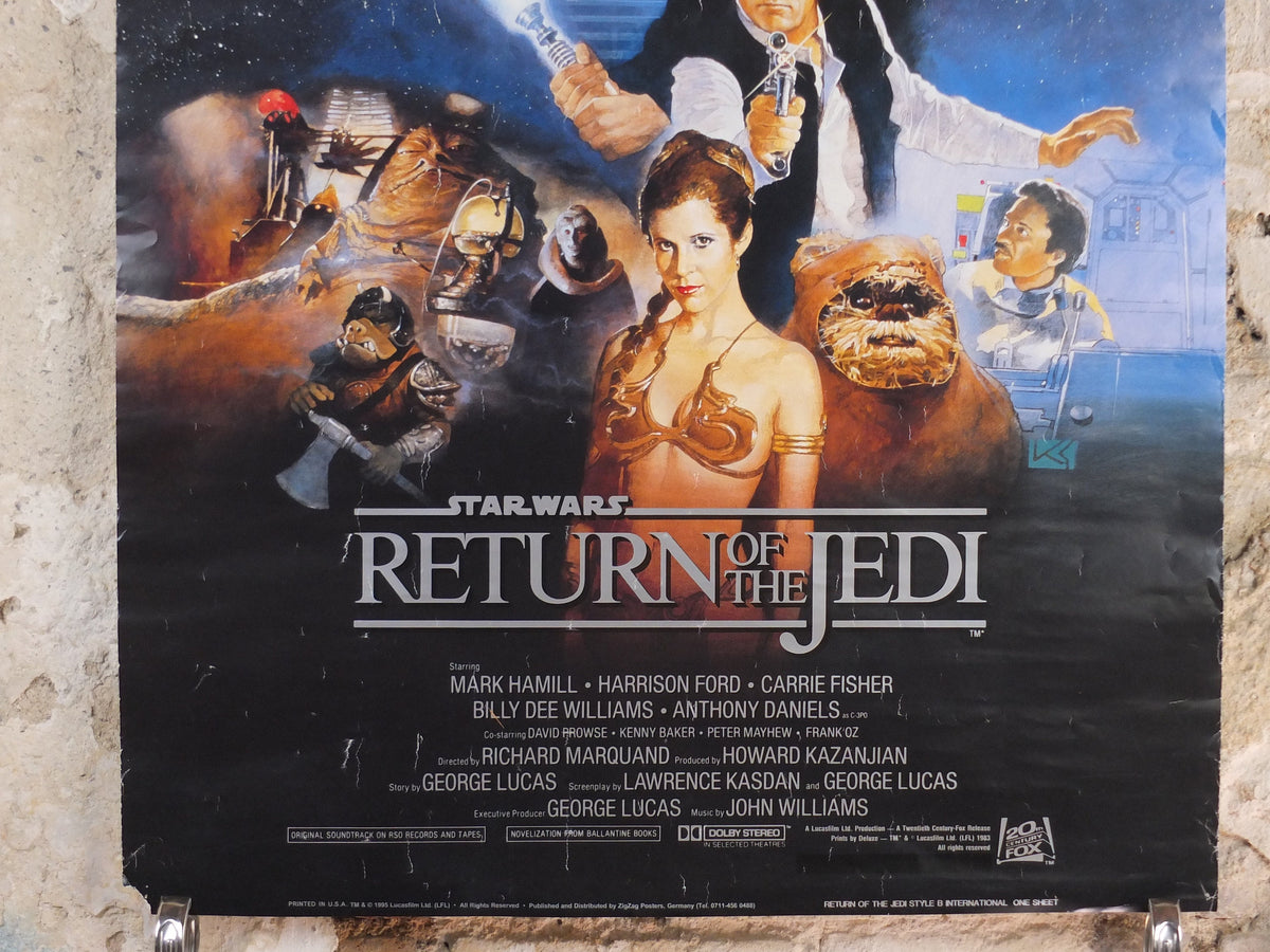 1995 Return of the Jedi Poster, International Star Wars Style B, by Kazuhiko Sano, Zigzag Germany variation, film wall art decor