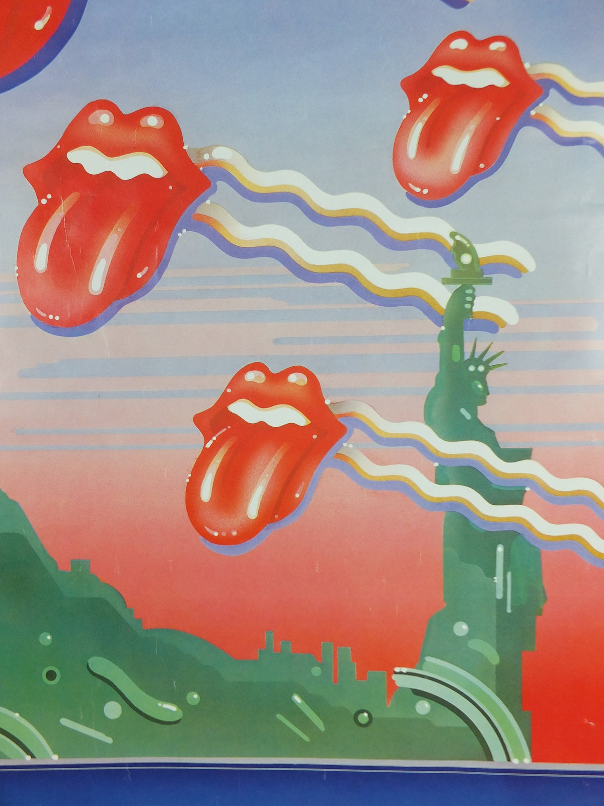 1981 Rolling Stones Concert Poster, American Tour, Tattoo You, Lips and Tongue, Presented by Jovan, P/N 6-8000-58, music wall art decor