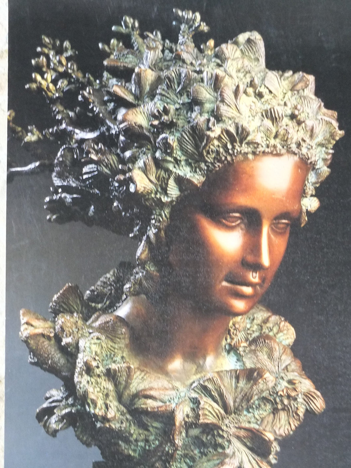 1988 Michel Levy Poster, Greek bronze sculpture in coral, sculpture, artist gallery exhibition, wall art decor
