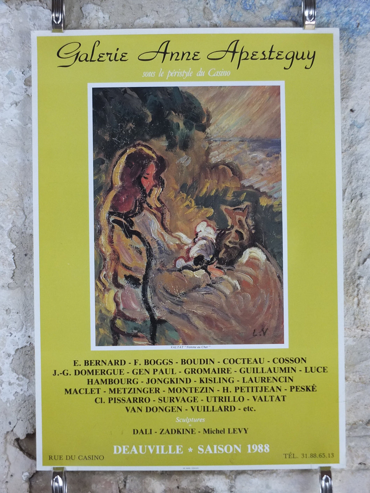 1988 Louis Valtat Poster, Femme au Chat, Cat Woman, colourful, Fauvism, fauves, the wild beasts, artist gallery exhibition, wall art decor