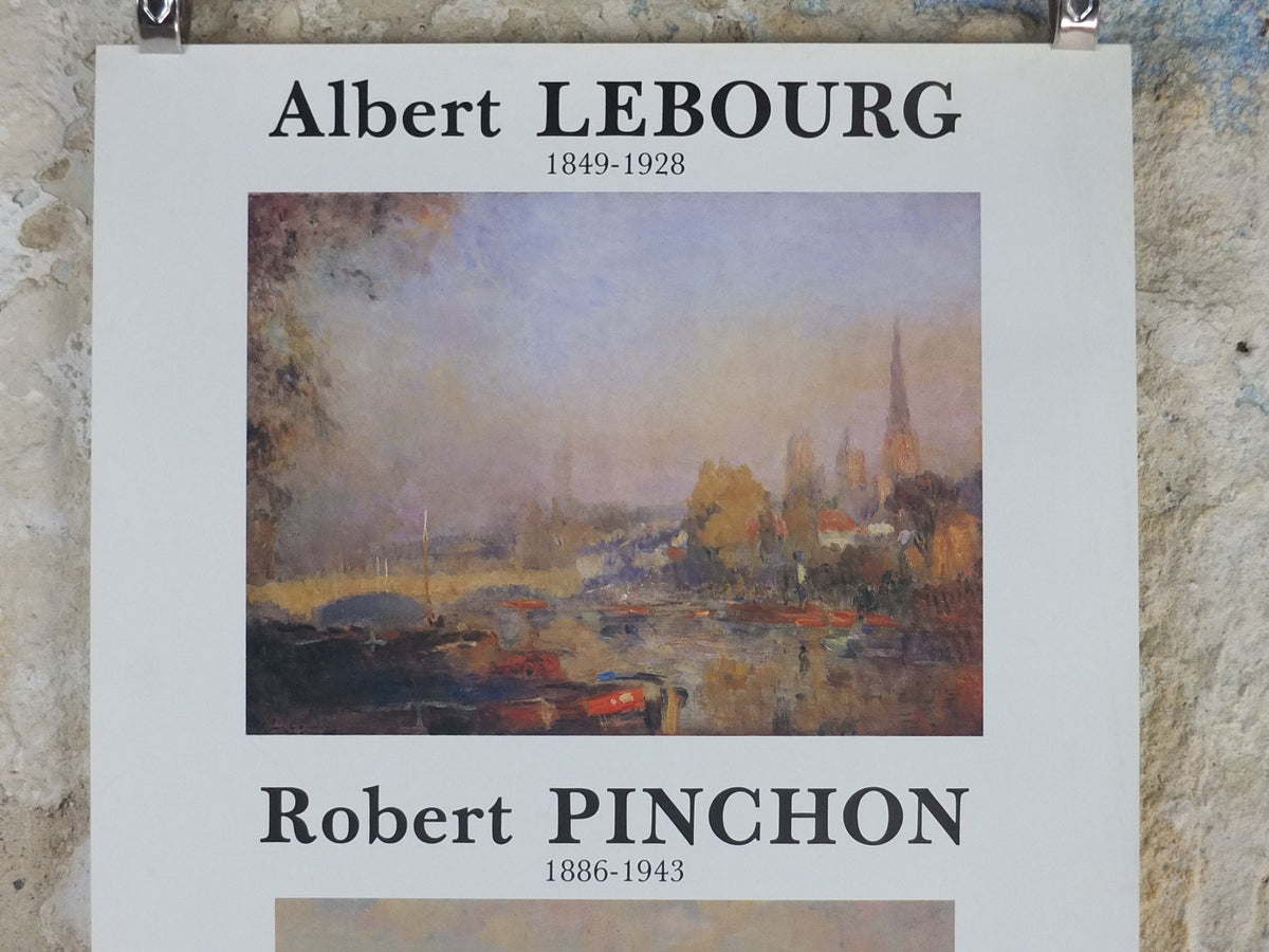 1989 Albert Lebourg and Robert Pichon Poster, coastal seasscape, impressionism, art deco, artist gallery exhibition, wall art decor