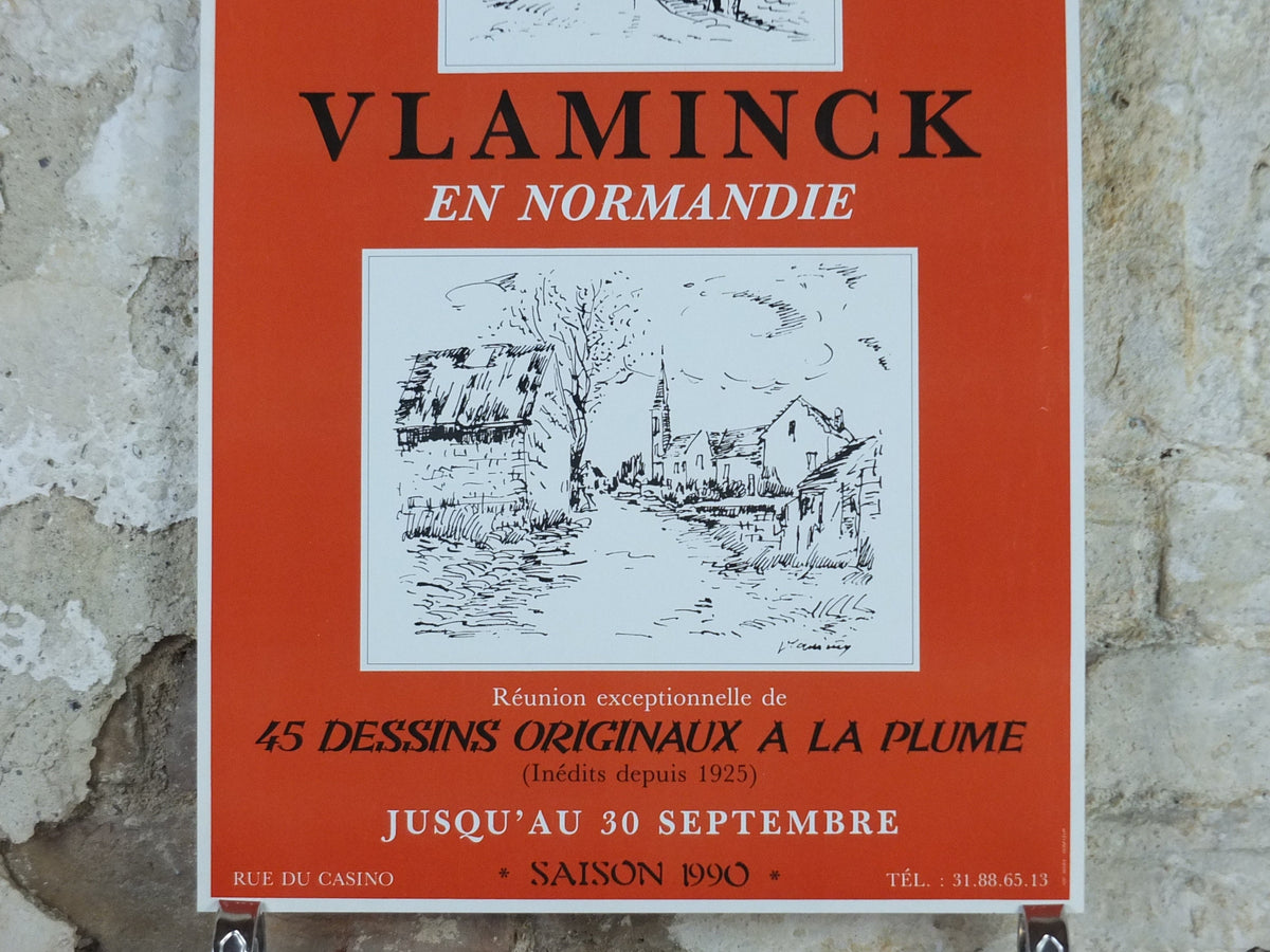 1990 Maurice de Vlaminck Poster, Drawings from Normandy, Fauvism, fauves, the wild beasts, artist gallery exhibition, wall art decor