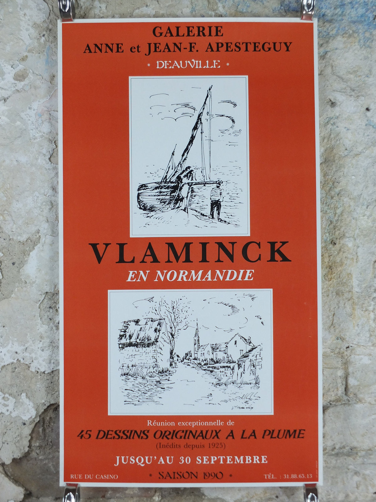 1990 Maurice de Vlaminck Poster, Drawings from Normandy, Fauvism, fauves, the wild beasts, artist gallery exhibition, wall art decor