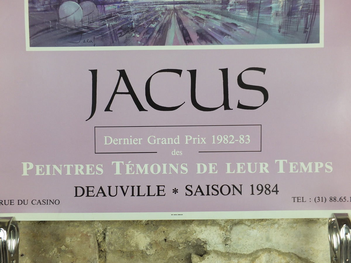 1984 Jean Theobald Jacus Poster, Urban City Scape, Witnesses of their time, futurism, figuratism, artist gallery exhibition, wall art decor