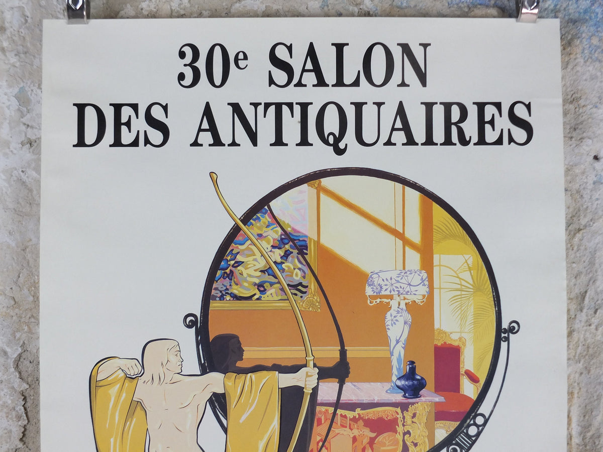 1992 Deauville Antique Fair Poster, art nouveau and art deco at the Deauville Casino, 30th market, artist gallery exhibition, wall art decor
