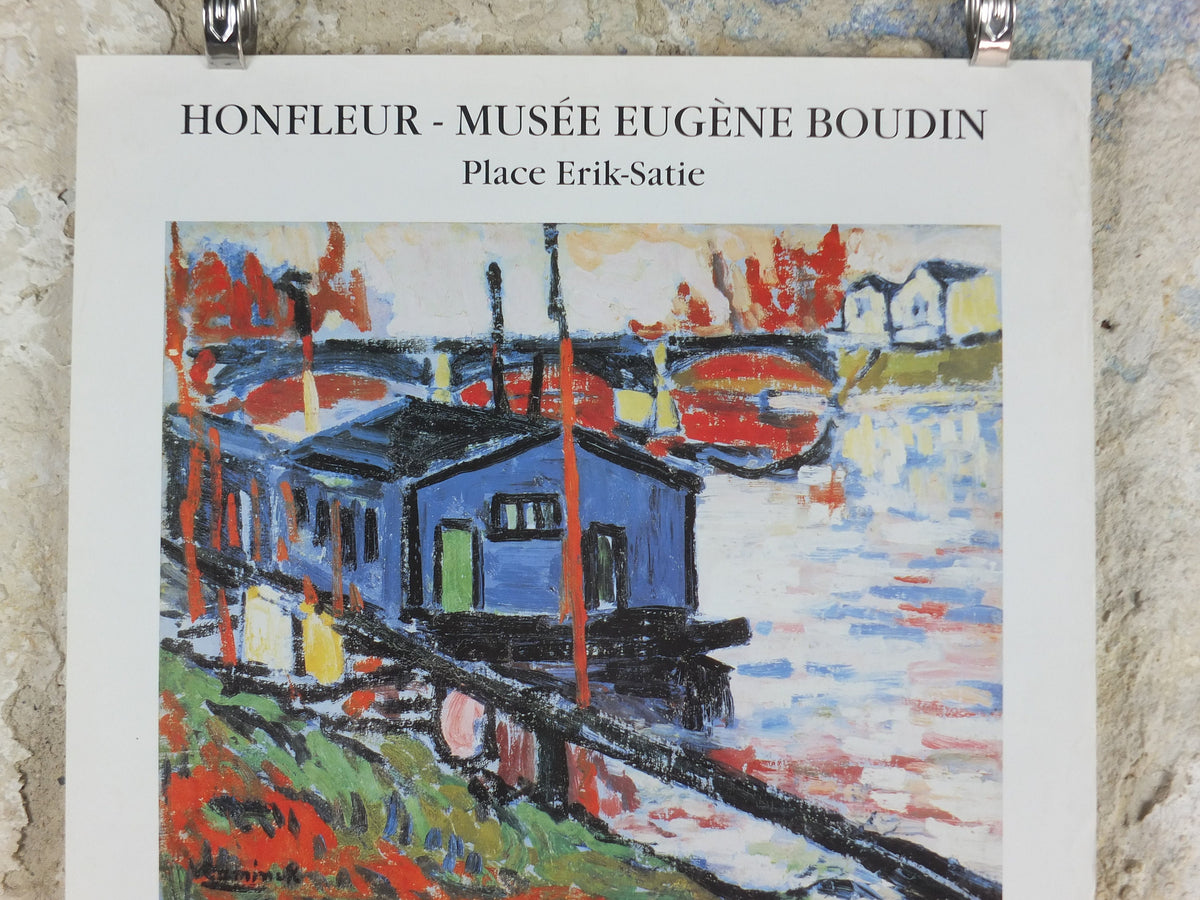 1995 Maurice de Vlaminck Poster, The Port of Honfleur on the River Seine, Fauvism, wild beasts, artist gallery exhibition, wall art decor