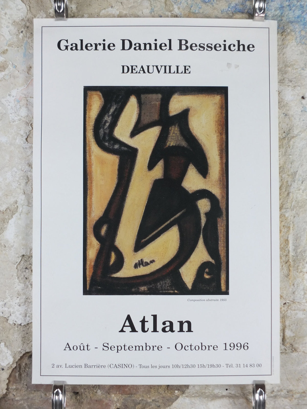 1996 Jean Michel Atlan Poster, Abstract Composition 1955, Cobra Group, avant-garde movement artist gallery exhibition, wall art decor