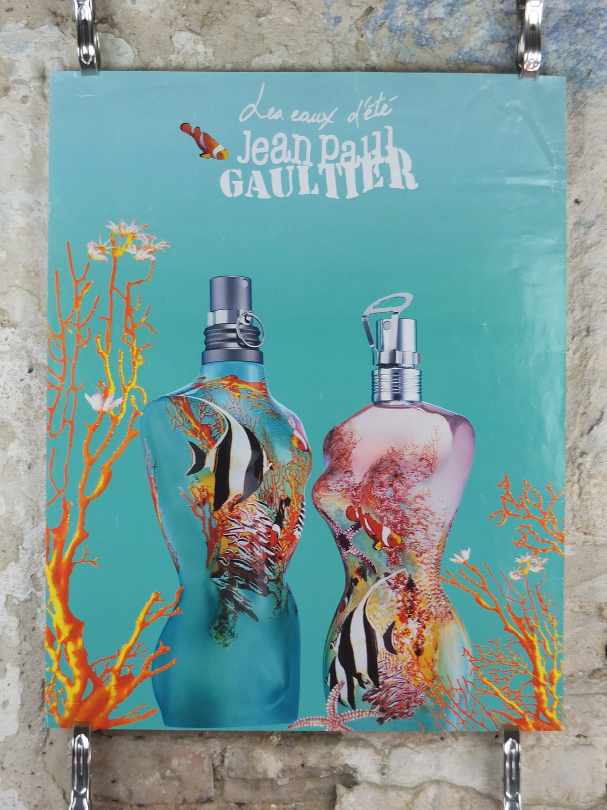 Jean Paul Gaultier Poster, Summer Fragrance, Classique & Le Male perfume bottles, les eaux des d'ete cosmetics, advertising, wall art decor
