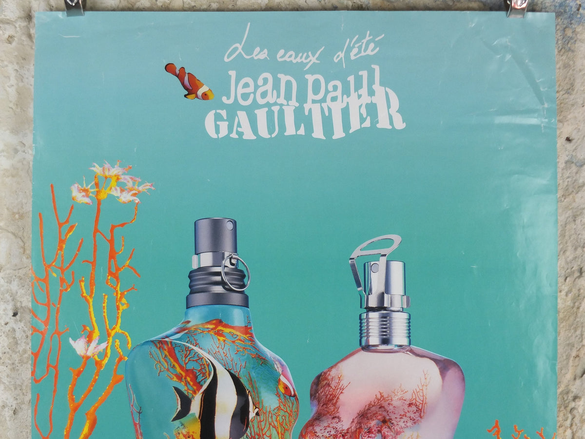 Jean Paul Gaultier Poster, Summer Fragrance, Classique & Le Male perfume bottles, les eaux des d'ete cosmetics, advertising, wall art decor