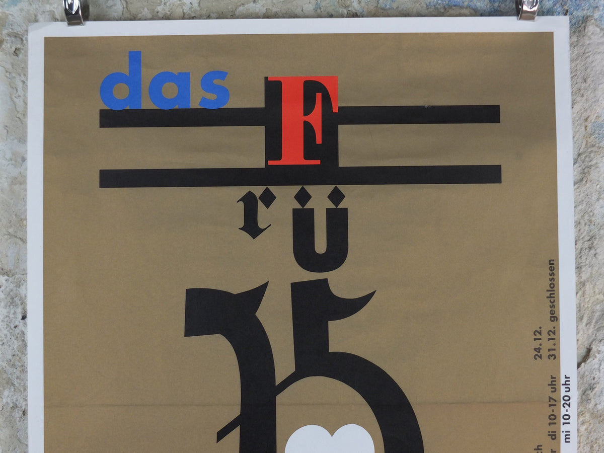 1994 Bauhaus Poster, Johannes Itten ‘Das Frühe Bauhaus’ (The Early Bauhaus), Art Deco Nouveau, gallery exhibition, wall art decor