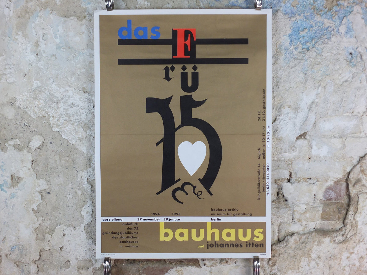 1994 Bauhaus Poster, Johannes Itten ‘Das Frühe Bauhaus’ (The Early Bauhaus), Art Deco Nouveau, gallery exhibition, wall art decor