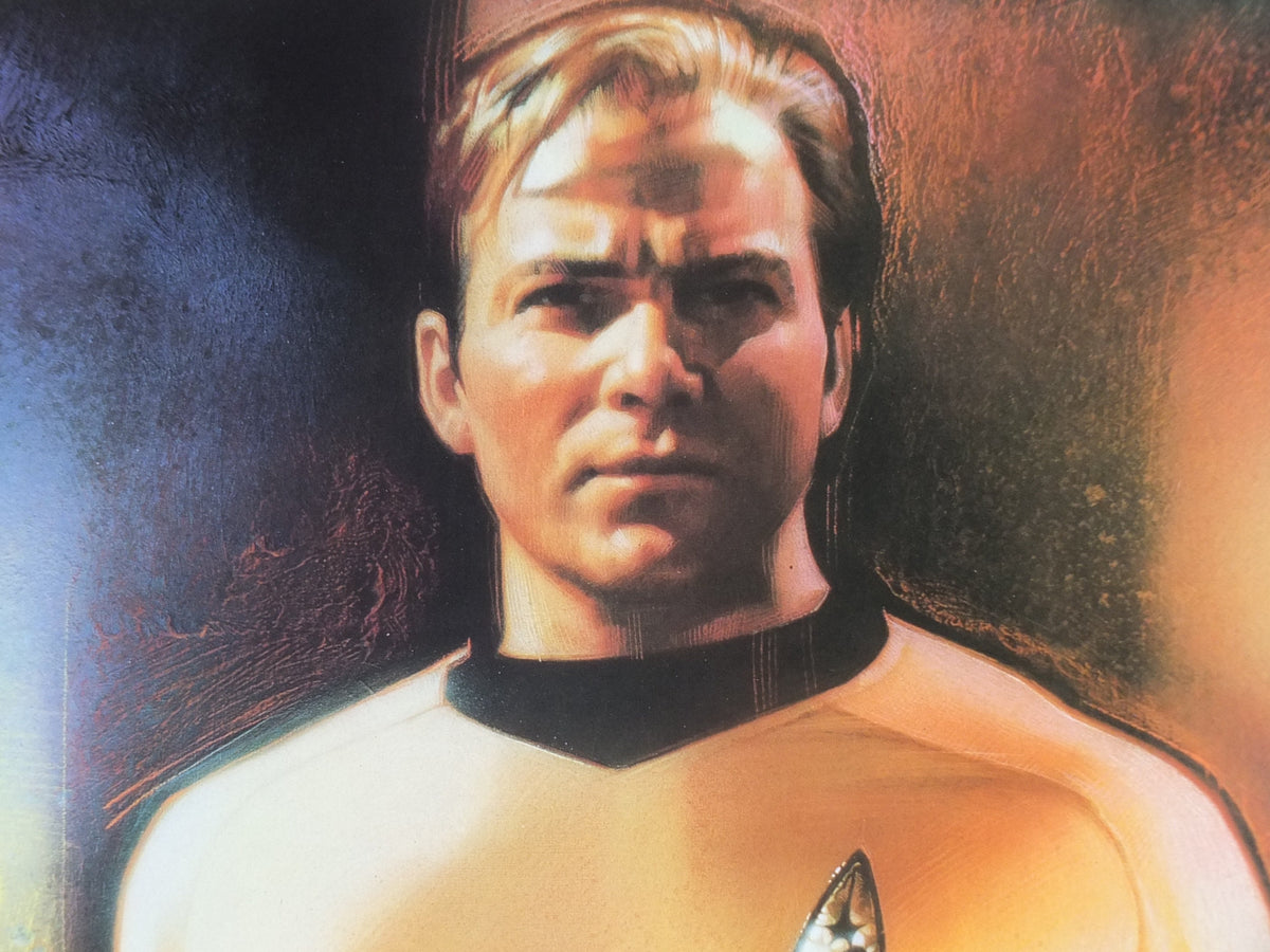 1992 Captain Kirk Poster, Star Trek, by Drew Struzan, William Shatner, Paramount Pictures, wall art cinema film memorabilia