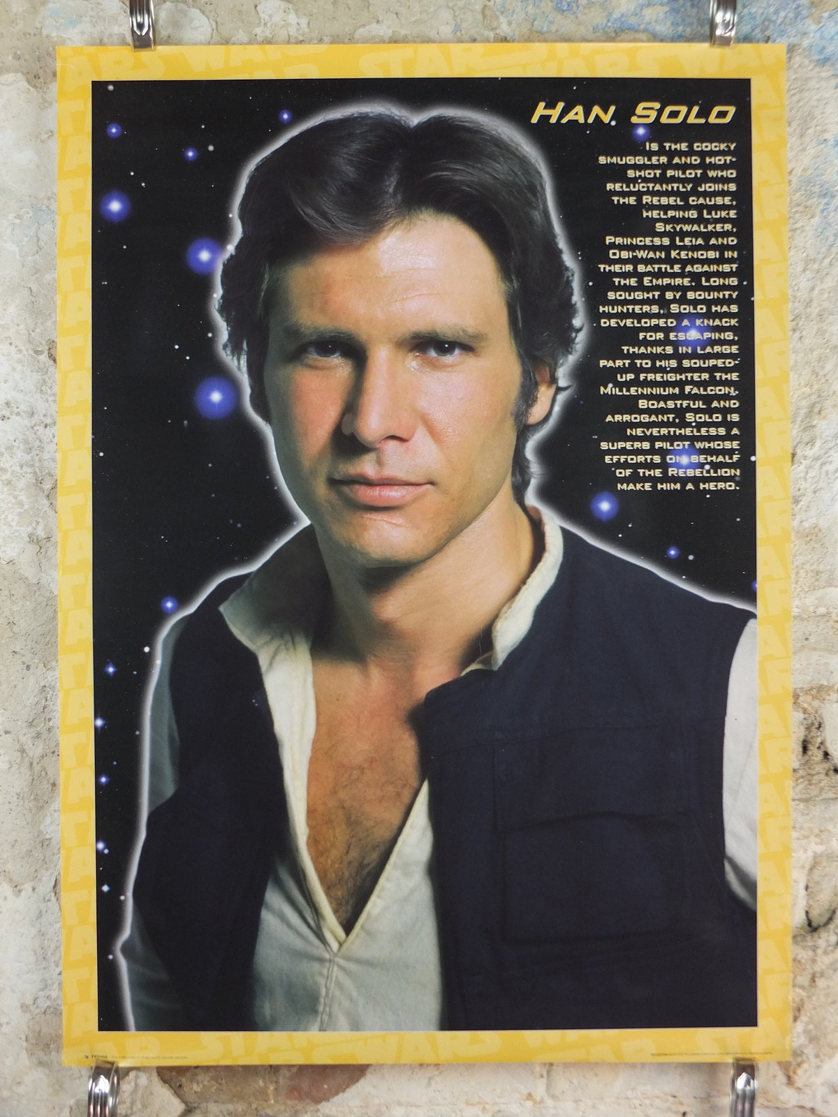 1998 Han Solo Poster, Lucasfilm, Harrison Ford, licenced to GB Posters,  FPO466 wall art cinema film memorabilia