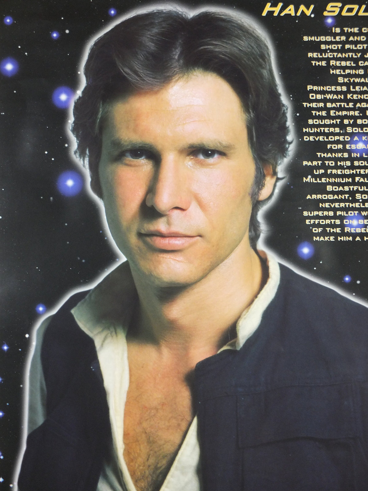 1998 Han Solo Poster, Lucasfilm, Harrison Ford, licenced to GB Posters, FPO466 wall art cinema film memorabilia