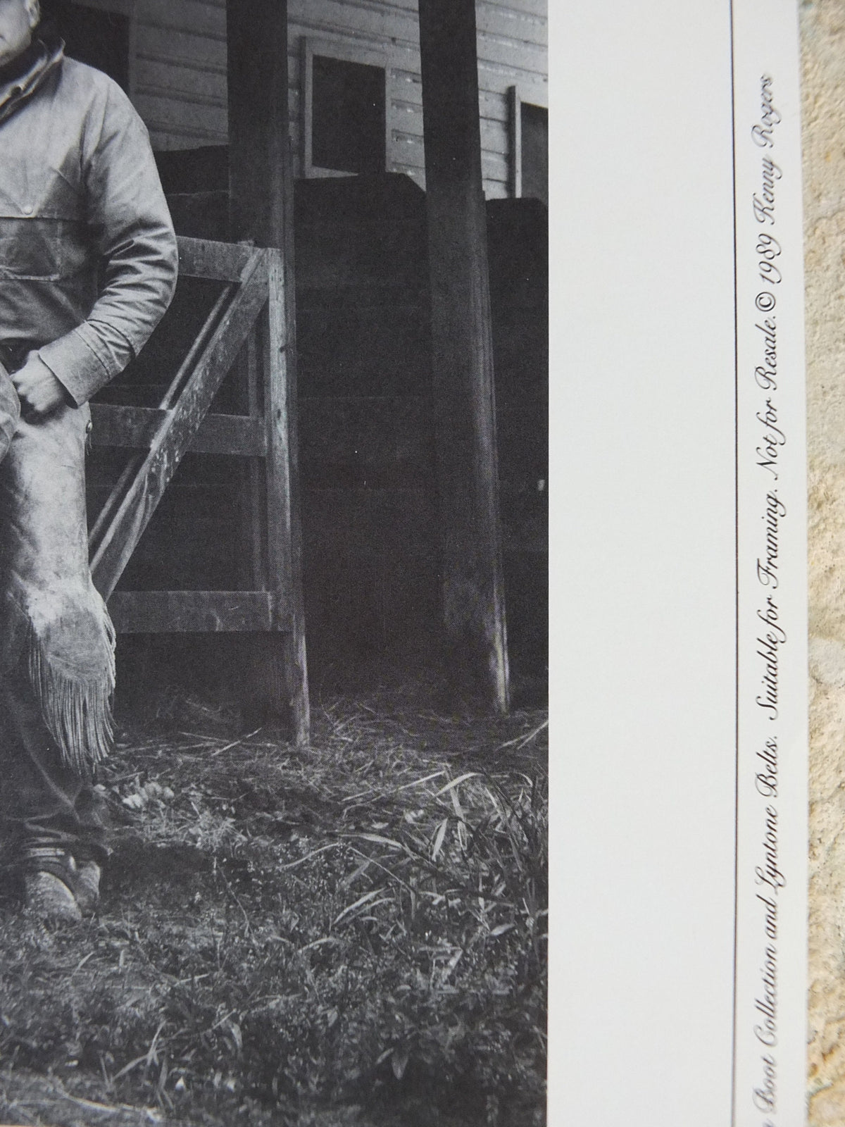 1989 Kenny Rogers Western Collection Poster, Cowboys Sheridan Wyoming, photography monochrome, country music, wall art decor
