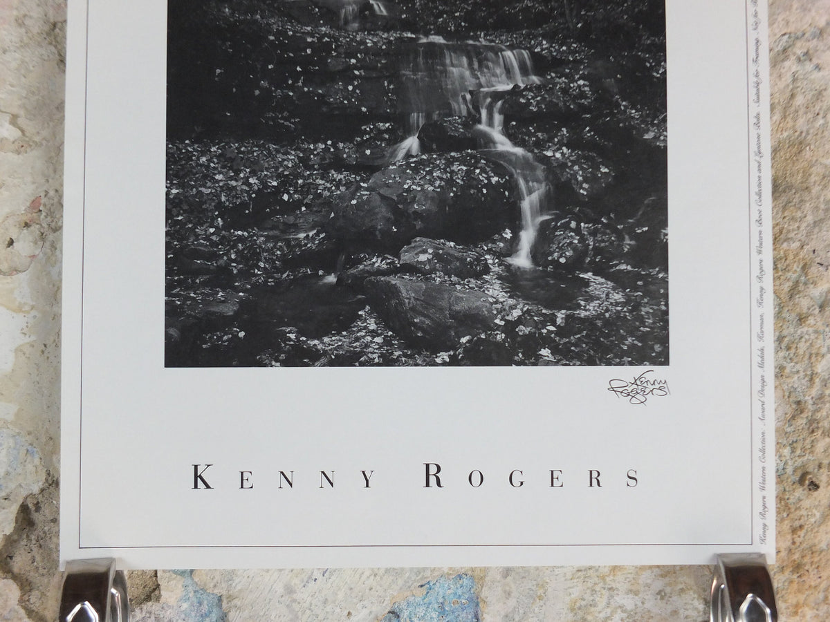 1989 Kenny Rogers Western Collection Poster, De Soto Falls Georgia, photography monochrome, country music, wall art decor