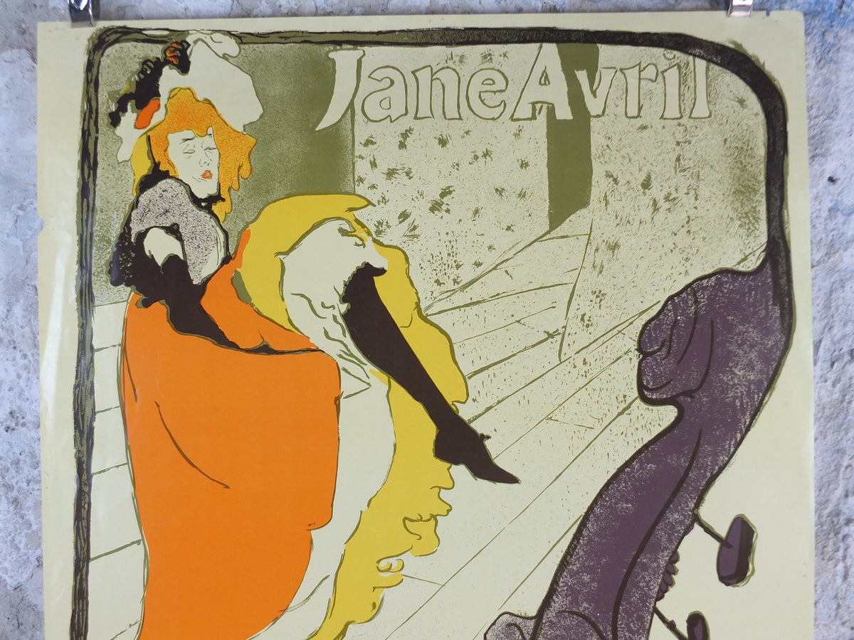 1970s Toulouse-Lautrec Poster, Jane Avril, Jarden de Paris, Can-can dancing, licenced to Athena, art deco nouveau, wall art decor