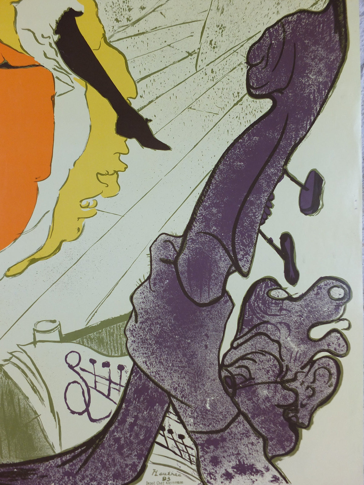 1970s Toulouse-Lautrec Poster, Jane Avril, Jarden de Paris, Can-can dancing, licenced to Athena, art deco nouveau, wall art decor