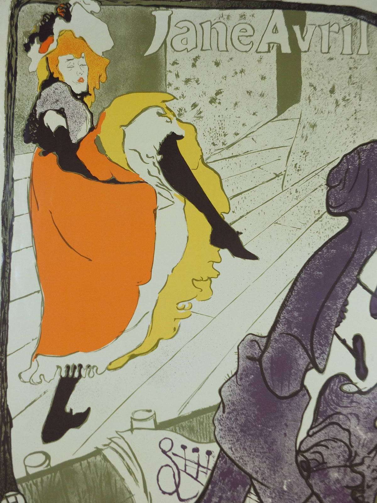 1970s Toulouse-Lautrec Poster, Jane Avril, Jarden de Paris, Can-can dancing, licenced to Athena, art deco nouveau, wall art decor