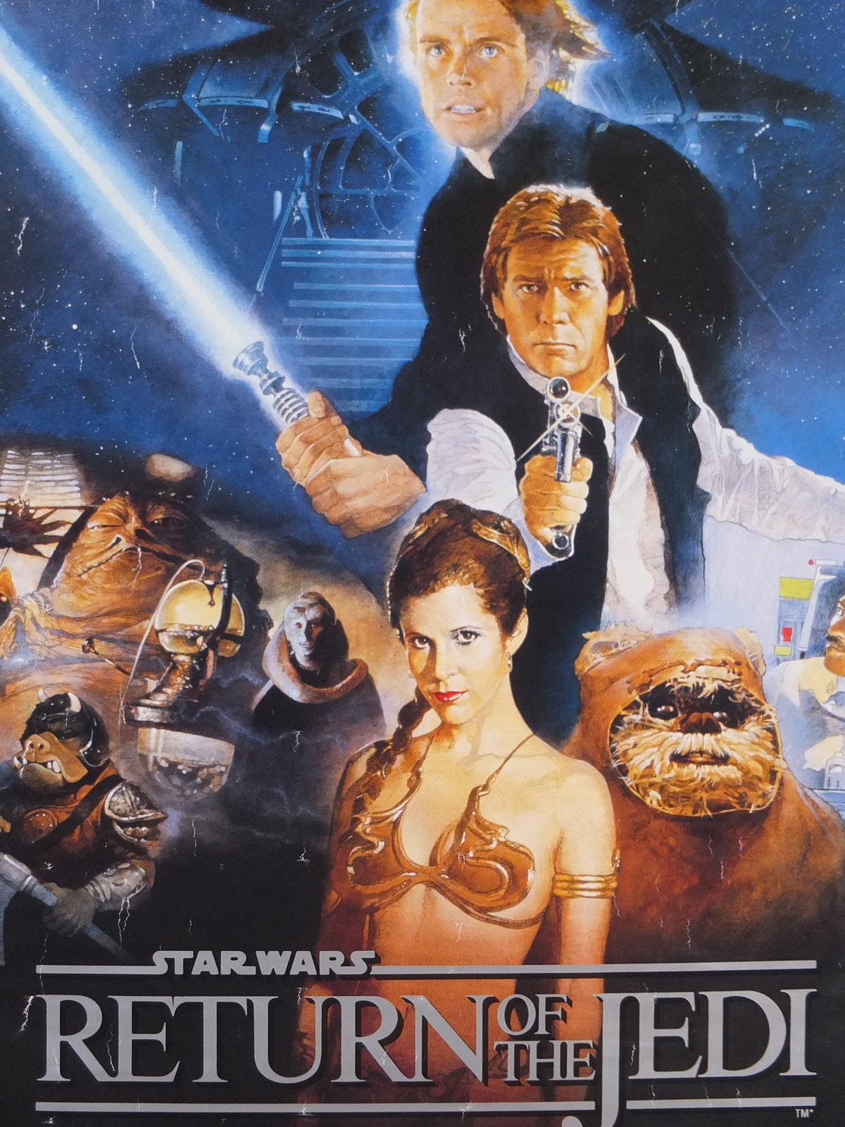 1995 Return of the Jedi Poster, International Star Wars Style B, by Kazuhiko Sano, Zigzag Germany variation, film wall art decor