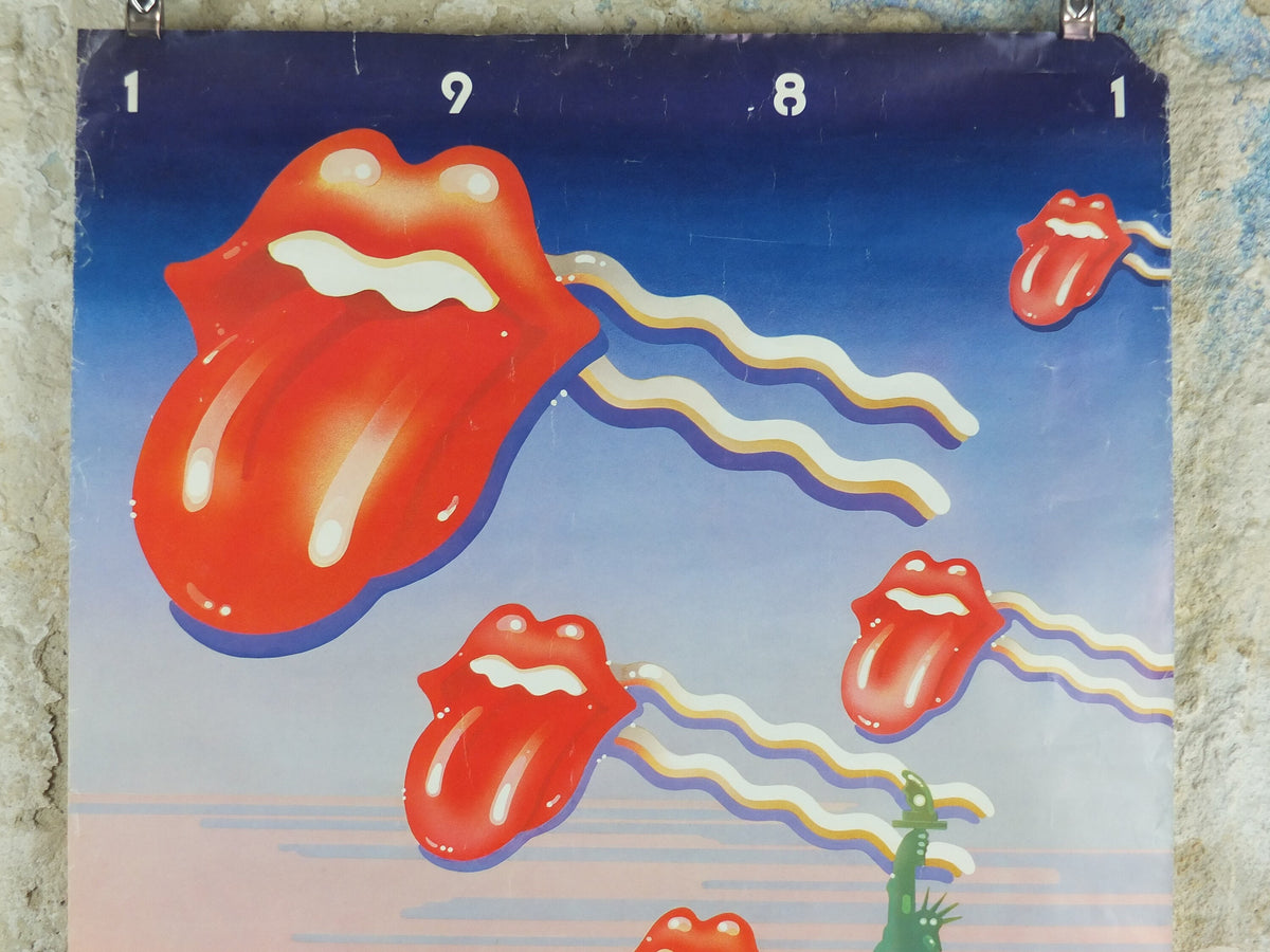 1981 Rolling Stones Concert Poster, American Tour, Tattoo You, Lips and Tongue, Presented by Jovan, P/N 6-8000-58, music wall art decor