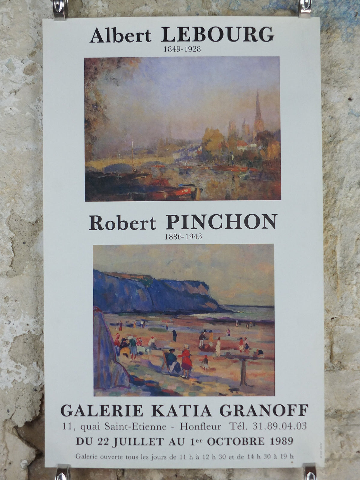 1989 Albert Lebourg and Robert Pichon Poster, impressionism, art deco, artist gallery exhibition, wall art decor