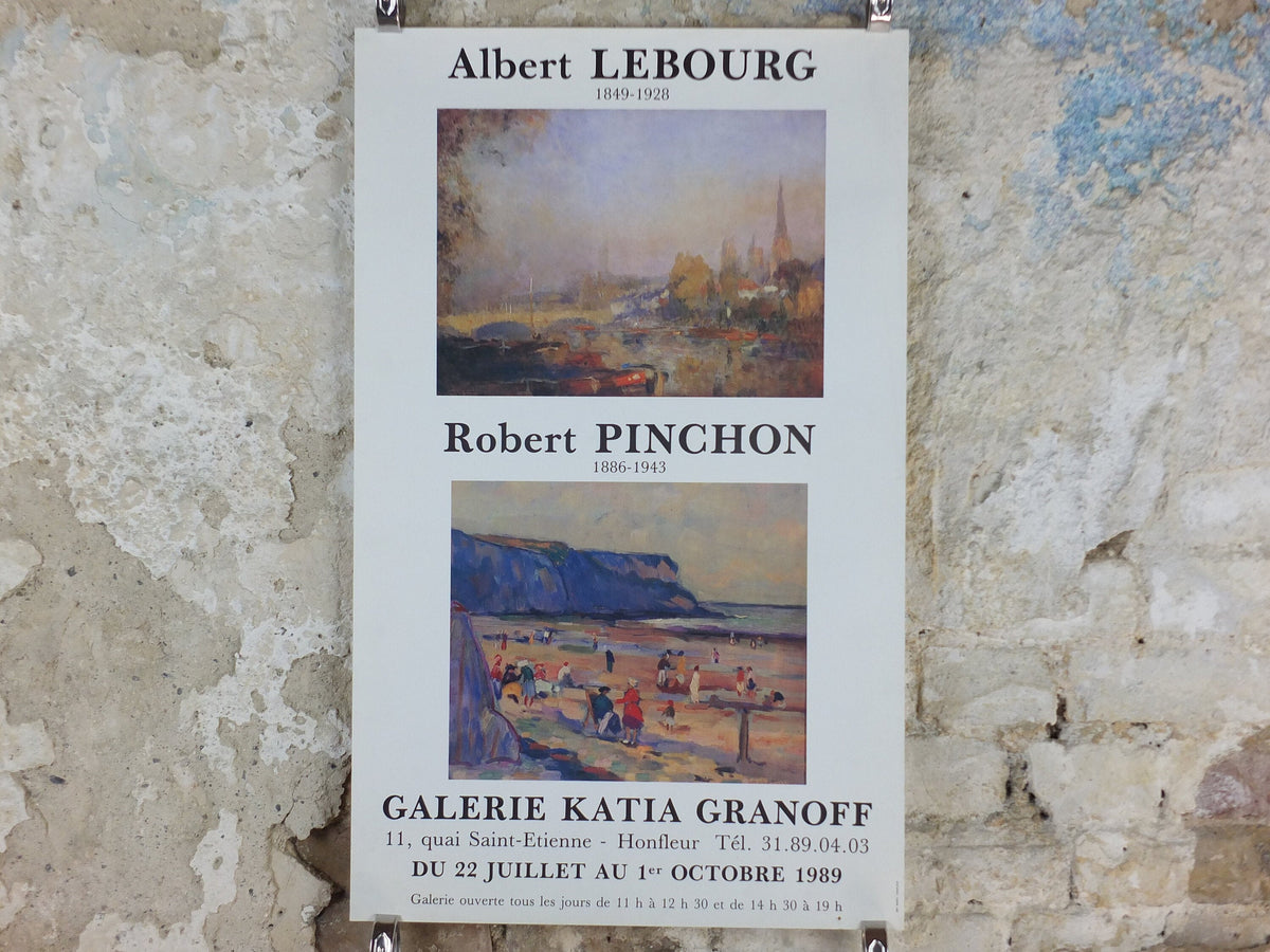 1989 Albert Lebourg and Robert Pichon Poster, coastal seasscape, impressionism, art deco, artist gallery exhibition, wall art decor
