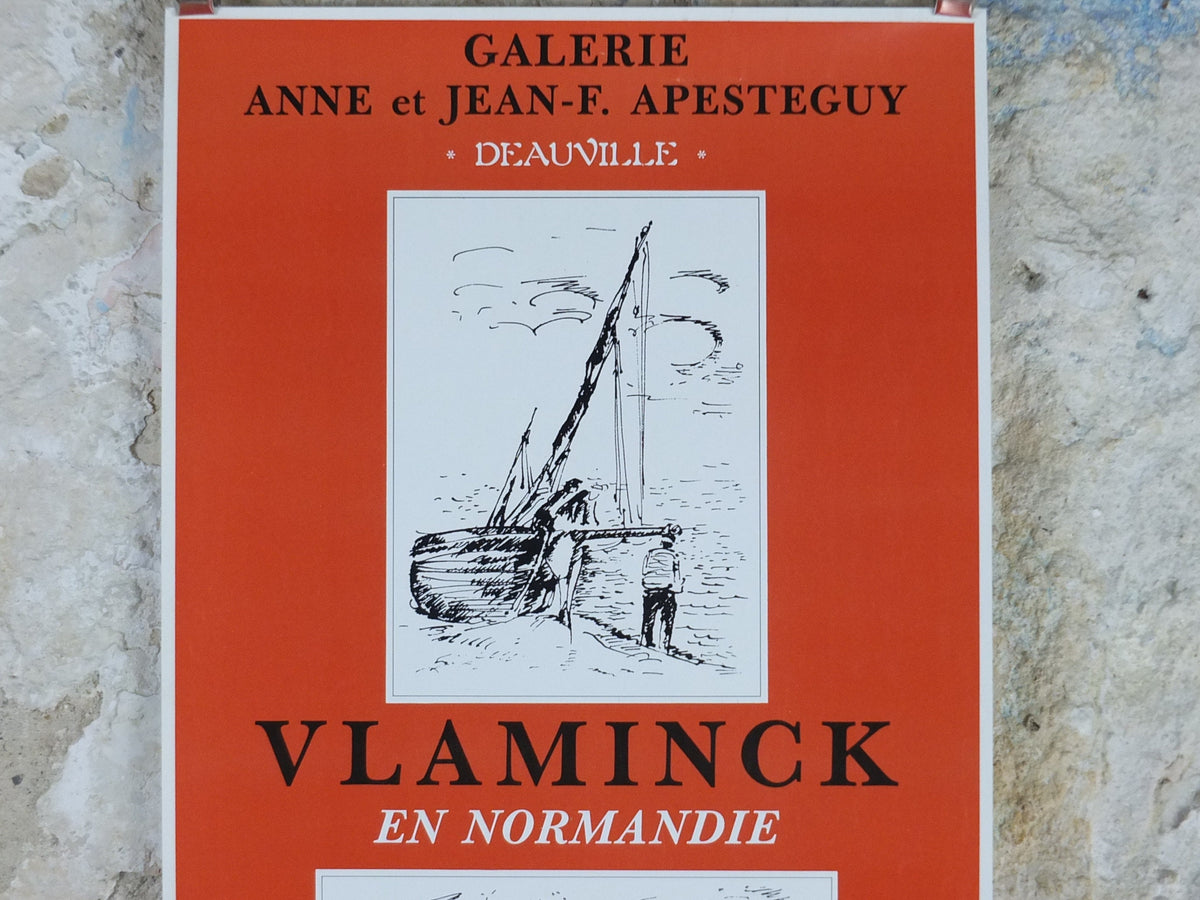 1990 Maurice de Vlaminck Poster, Drawings from Normandy, Fauvism, fauves, the wild beasts, artist gallery exhibition, wall art decor