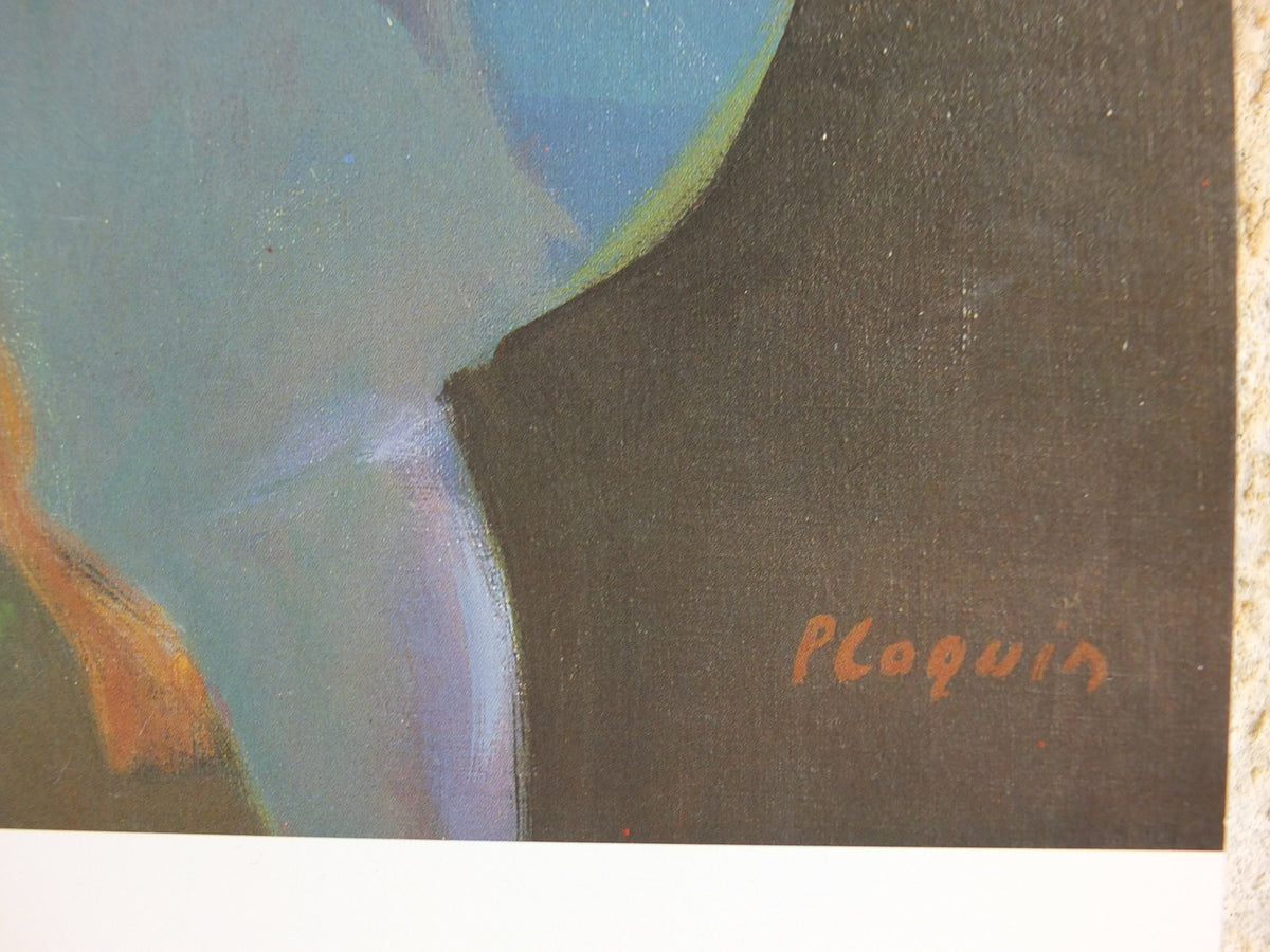1990 Georges Ploquin Poster, mothers and daughters, figurative artist gallery exhibition, wall art decor