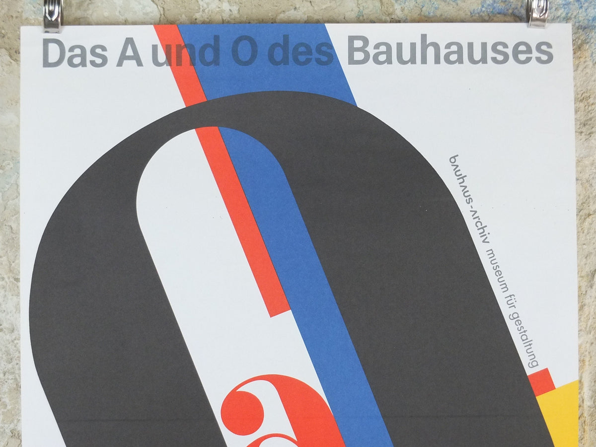1995 Bauhaus Poster, ‘Das A und O des Bauhauses’ (The beginning and end of Bauhaus), Art Deco Nouveau, gallery exhibition, wall art decor