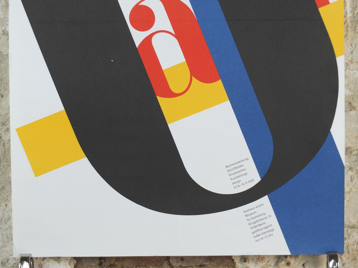 1995 Bauhaus Poster, ‘Das A und O des Bauhauses’ (The beginning and end of Bauhaus), Art Deco Nouveau, gallery exhibition, wall art decor