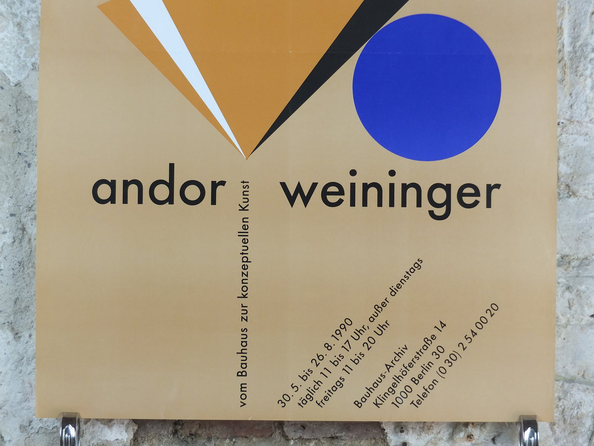 1990 Bauhaus Poster, Andor Weininger, Conceptional Bauhaus art, Art Deco Nouveau, gallery exhibition, wall art decor