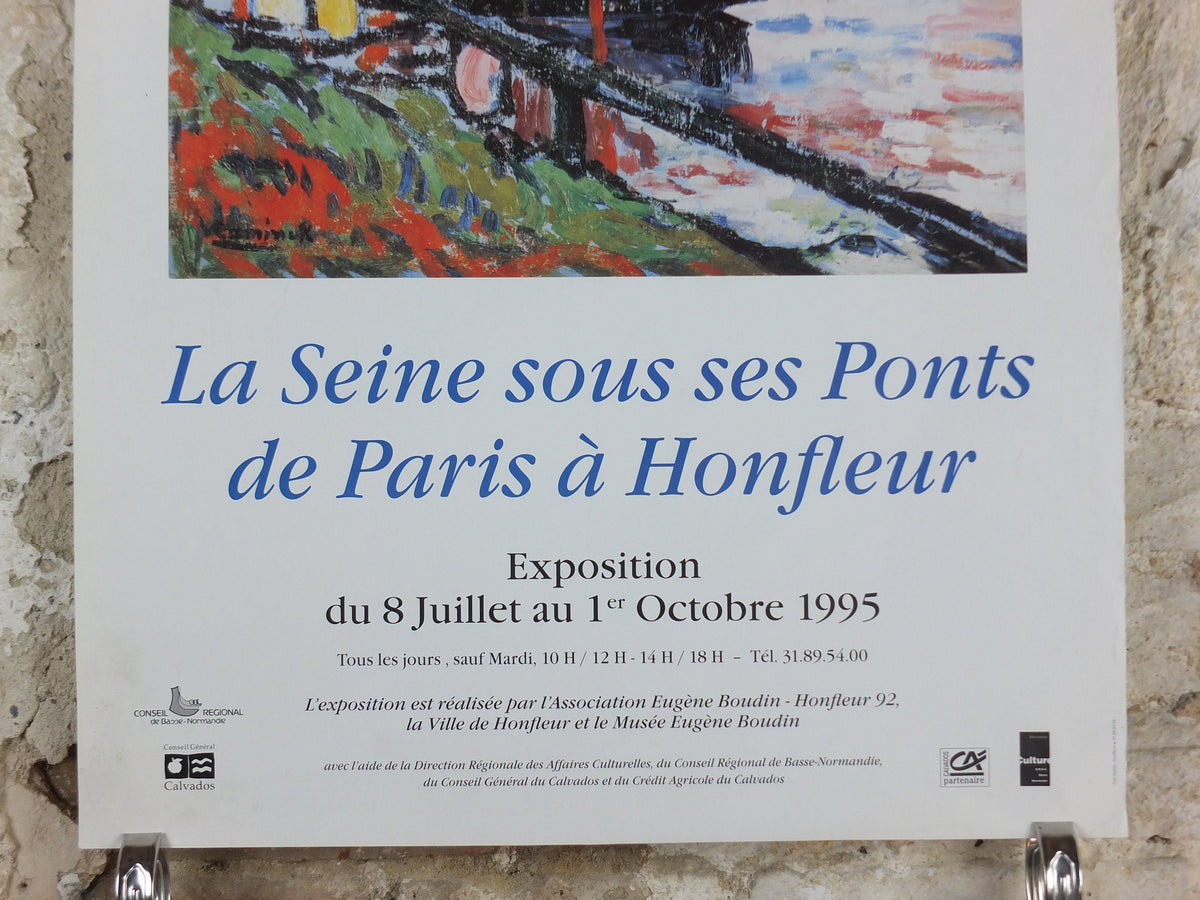 1995 Maurice de Vlaminck Poster, The Port of Honfleur on the River Seine, Fauvism, wild beasts, artist gallery exhibition, wall art decor