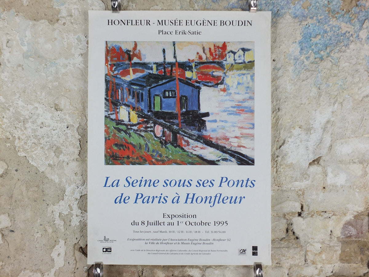1995 Maurice de Vlaminck Poster, The Port of Honfleur on the River Seine, Fauvism, wild beasts, artist gallery exhibition, wall art decor