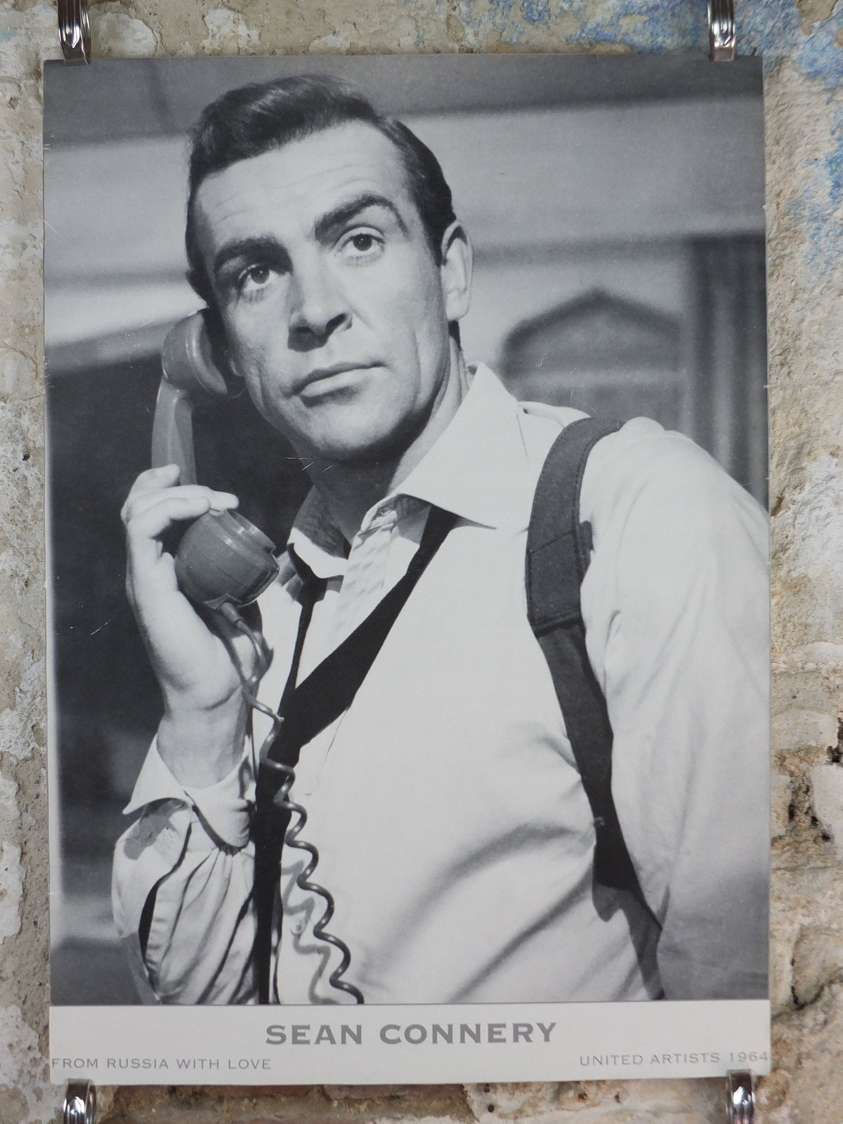 1995 James Bond Poster, Sean Connery as 007, "From Russia with Love", monochrome, Ian Fleming, wall art decor