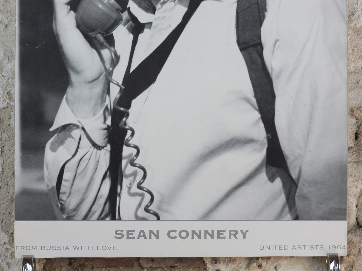 1995 James Bond Poster, Sean Connery as 007, "From Russia with Love", monochrome, Ian Fleming, wall art decor
