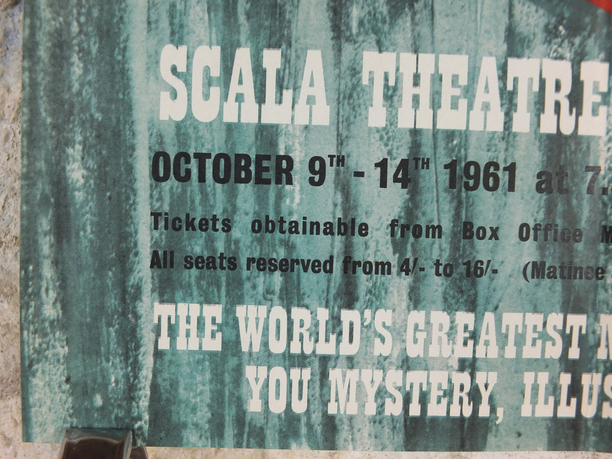 1961 The Magic Circle Festival Poster, The World's Greatest Magicians, Scala Theatre, London, wall art decor