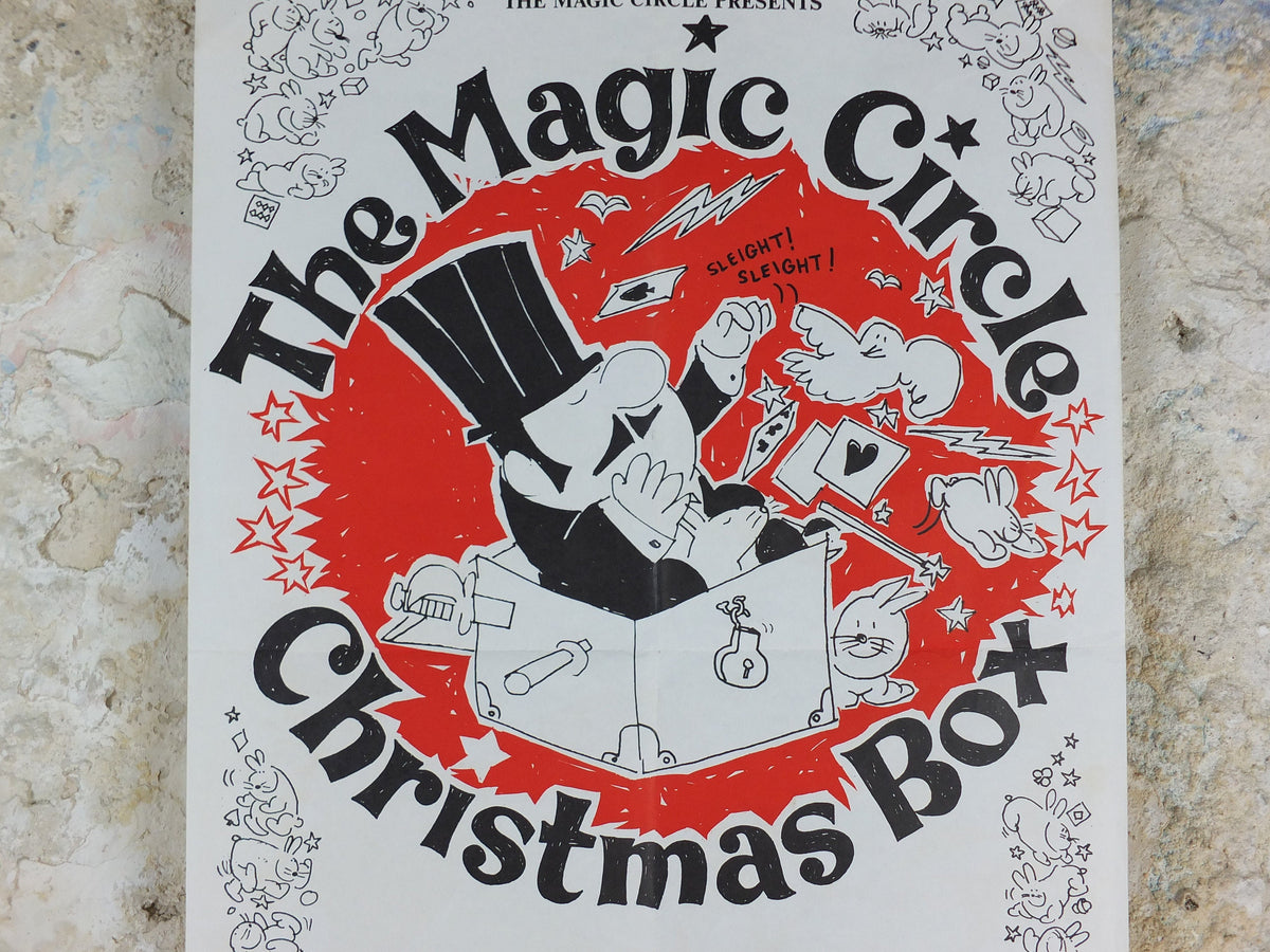 1968 The Magic Circle Christmas Box Poster, The World's Greatest Magicians, King George's Hall, London, wall art decor
