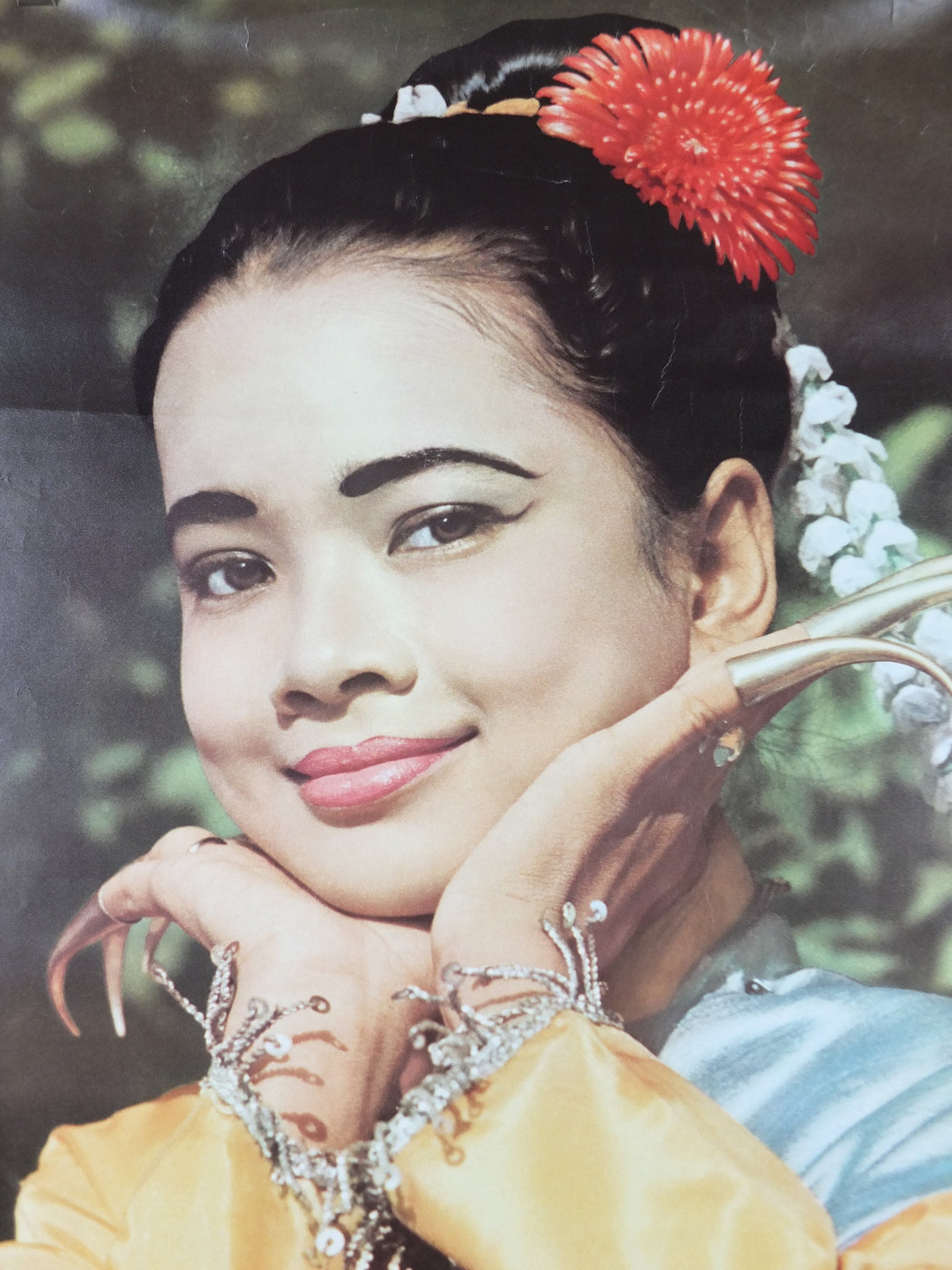 1960s SAS Thailand Travel Poster, Nail Dance of Chiang Mai, Scandanavian Airlines, Fawn Leb, airline advertising, wall art retro decor