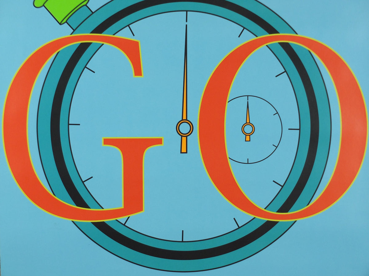 2012 London Paralympics Poster, Michael Craig-Martin GO, colourful stopwatch, XXX Olympiad, post modern, sport wall art decor