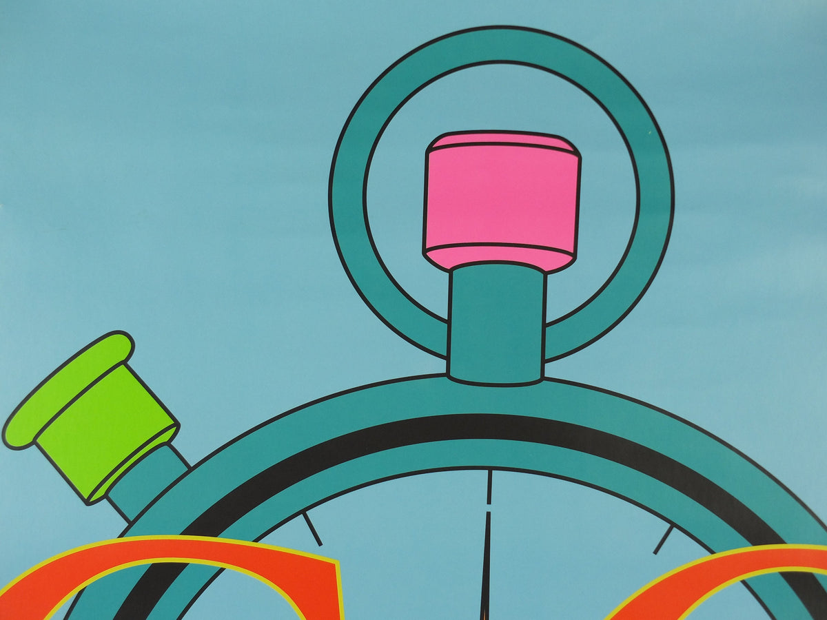 2012 London Paralympics Poster, Michael Craig-Martin GO, colourful stopwatch, XXX Olympiad, post modern, sport wall art decor